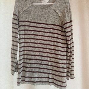 Market & Spruce Gray and Cream Boxy Sweatshirt